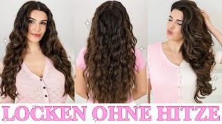 3 LOCKEN OHNE HITZE METHODEN 🌸 ÜBER NACHT 🌸 BEACH WAVES NATURLOCKEN LOCKENSTAB CURLS  KINDOFROSY [upl. by Aihsyt]