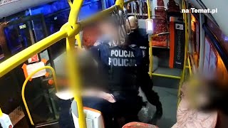 INTERWENCJA POLICJI w Jeleniej Górze Nagranie z monitoringu autobusu [upl. by Dani]