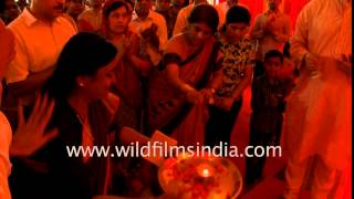 Devotional songs and puja rituals during Ganesh Chaturthi Delhi [upl. by Ahsekram]