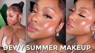 GRWM  My GoTo Dewy Summer Makeup Routine  GlowyBronzy Face amp Body [upl. by Netsriik26]