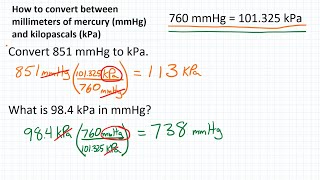 How to Convert Pressure Units mmHg amp kPa [upl. by Legnaros]