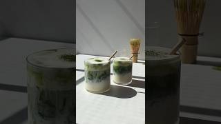 matcha latte for two 🍵 matcha homecafe recipe coffee [upl. by Asoral]