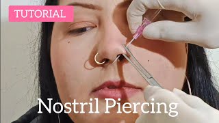 NOSE PIERCING Nostril piercing  it doesnt hurt perforation TECHNIQUE [upl. by Rehprotsirhc]