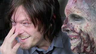 The Walking Dead  pranking Daryl  Norman Reedus 2014 [upl. by Nossah559]