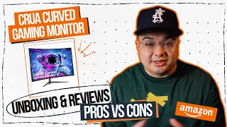 CRUA 24 inch 144hz180hz Curved Gaming Monitor Review amp Unboxing in under 2 minutes  Amazoncom [upl. by Atnauq]