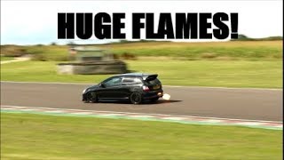 360HP SUPERCHARGED EP3 Huge FLAMES On Track [upl. by Thorn]