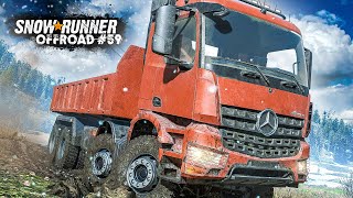 SNOWRUNNER 59 Im MERCEDESBENZ AROCS durch Schlamm und Schnee Werkstattbau  OFFROAD Simulation [upl. by Ingeborg]