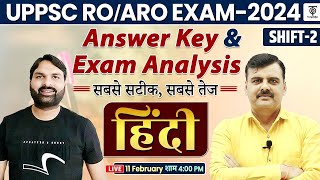 UPPSC ROARO 2023 ANSWER KEY SHIFT 2 Hindi  ROARO EXAM ANALYSIS amp SOLUTION 11 FEB Ravi P Tiwari [upl. by Nylkoorb]