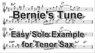 Bernies Tune  Easy Solo Example for Tenor Sax [upl. by Coppins]