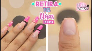 CÓMO RETIRAR UÑAS ACRÍLICAS DESDE CASA  RÁPIDO [upl. by Gabbie]