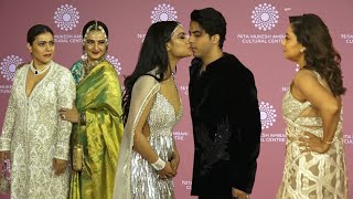 Kajol Daughter Nysa With SRK Family Aryan Gori Khan At Nita Ambani Lanch By The Great Indian Music [upl. by Naerad]