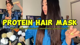 Protein hair mask  hair mask  long hair aymen zahra [upl. by Zetnom]