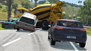 Highway Pileup Crashes 3  BeamNGdrive [upl. by Gerrard129]