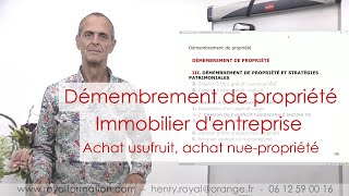 Immobilier professionnel  acheter lusufruit temporaire de limmeuble ou des parts de la SCI [upl. by Auos]