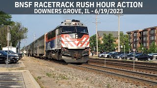 BNSF Racetrack Afternoon Rush Hour  Downers Grove IL  6192023 [upl. by Isiahi791]