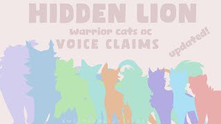 Warrior Cats OC Voice Claims Updated [upl. by Nazler686]