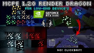 Minecraft PE 120 RENDER DRAGON Best Realistic shader mcpe 120  For lowend Devices [upl. by Conlin]