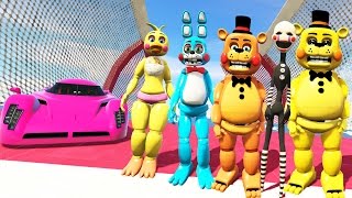 TOY ANIMATRONICS STUNT OFF WORLDS BIGGEST RAMP EVER GTA 5 Mods FNAF Funny Moments [upl. by Tesler]