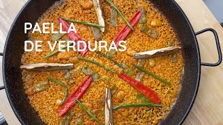 Paella de verduras PASO A PASO AL DETALLE con una perfecta cocción del arroz [upl. by Ahsilat]