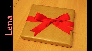 Schleife binden um Geschenke einpacken 🎀 Tie Ribbon bow gift wrapping 🎀 Cómo envolver REGALO бантик [upl. by Jason]