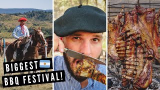 BIGGEST BBQ GRILL IN ARGENTINA 🇦🇷  Epic Argentine Asado Festival in Patagonia [upl. by Nemra]