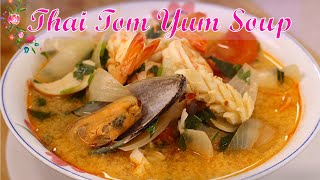 Thai Seafood Tom Yum Soup The Creamy Style [upl. by Annaer]