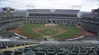 Oco Coliseum Conversion Time Lapse Video Athletics to Raiders 10513  10613 Oakland CA [upl. by Cocke]