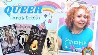 10 QUEER Tarot Decks for PRIDE 2024  Fatness is Queer  GO VOTE [upl. by Xyla589]