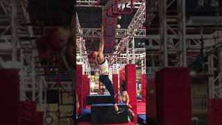 Hannah Edens first attempt on some Ninja Warrior obstacles [upl. by Nnaaihtnyc]