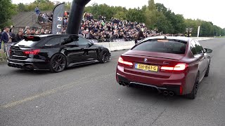 Modified Cars Drag Racing  1052HP RS6 C8 vs M5 F90 Competition vs BRABUS 800 vs BMW M8 Mosselman [upl. by Bellis]