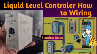 Liquid Level Controller How to Wiring  Float less Level Switch Connection  Float less relay wiring [upl. by Gustie949]