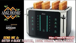 Oster 4Slice Toaster Touch Screen with 6 Shade Settings and Digital Timer BlackStainless Steel [upl. by Eul]