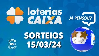 Loterias CAIXA Quina Dupla Sena Lotofácil e mais 15032024 [upl. by Ahseek]