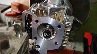 Resurface cylinder head on lathe machine  Zimbiker [upl. by Moule]