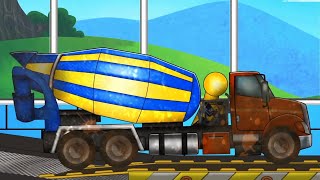 Cement Mixer Truck Animated Car Cartoon Video For Kids [upl. by Oileve]