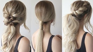 HOW TO EASY PONYTAILS  Perfect Prom Hairstyles [upl. by Lamphere]