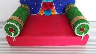 224 How to make Pillow for Ganpati Bappa  Ganpati Decoration Idea  Bolster Pillow [upl. by Ecnarf940]