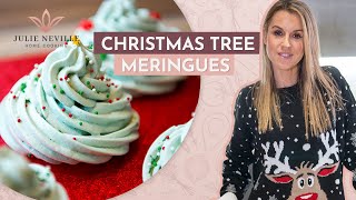 CHRISTMAS TREE MERINGUES by Home Cooking with Julie [upl. by Audrye]