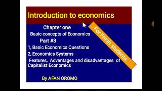 Introduction to economics for fresh students Chapter One Part 4 by Afaan Oromo [upl. by Ainadi]