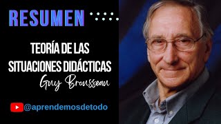 📕RESUMEN DE LA TEORÍA DE LAS SITUACIONES DIDÁCTICAS Guy Brousseau THE THEORY OF DIDACTIC SITUATIONS [upl. by Aryek]