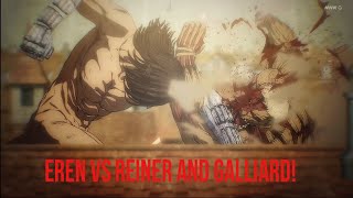 Eren vs Armored and Jaw Titan Reiner and Galliard [upl. by Moon]