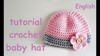 crochet newborn baby hat flower [upl. by Imaon]