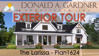 Twostory house plan with a modern farmhouse façade and four bedrooms The Larissa [upl. by Sholes]