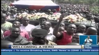 The Late Senator Otieno Kajwangs body arrives in Mbita town [upl. by Acinoev388]