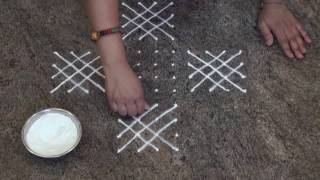 Simple And Easy Rangoli Daily RangoliChukki Rangoli with 12 dots [upl. by Azalea255]