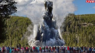 Horrible today Yellowstone geyser supervolcano eruption sends water 1500 meters into the air [upl. by Yasnyl]