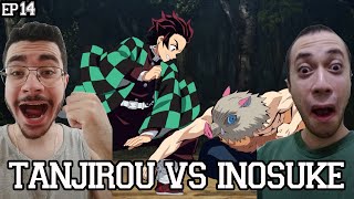 TANJIROU VS INOSUKE  Kimetsu no Yaiba Demon Slayer Episódio 14 React [upl. by Waki]