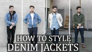 How To Style The Denim Jacket  Mens Fashion Outfit Ideas [upl. by Mckale976]