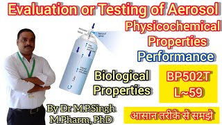 Evaluation or Testing of Pharmaceutical Aerosols  Industrial PharmacyI  BP502T  L59 [upl. by Ytirahc503]