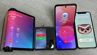 Oppo find N2 Flip Tecno Spark Flip incoming Call Royole FlexPay amp IPhone X [upl. by Eldreeda194]